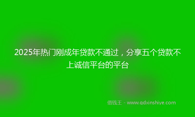 2025年热门刚成年贷款不通过，分享五个贷款不上诚信平台的平台