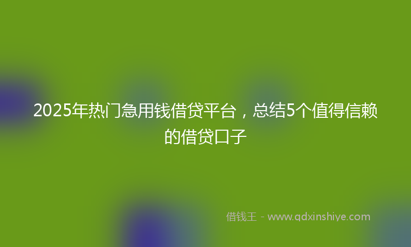 2025年热门急用钱借贷平台，总结5个值得信赖的借贷口子