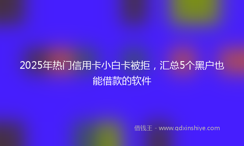 2025年热门信用卡小白卡被拒，汇总5个黑户也能借款的软件