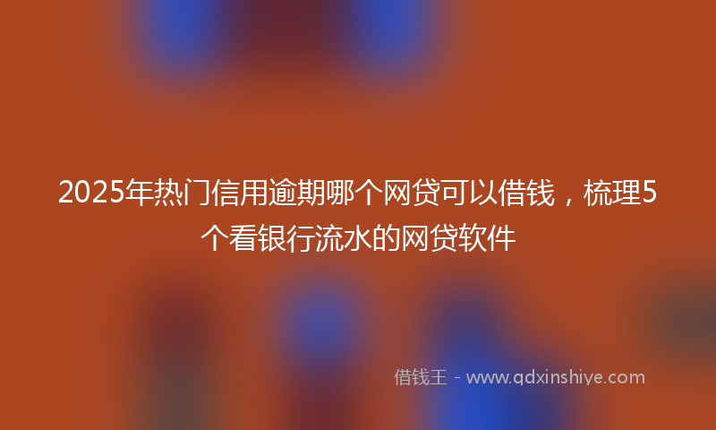 2025年热门信用逾期哪个网贷可以借钱，梳理5个看银行流水的网贷软件