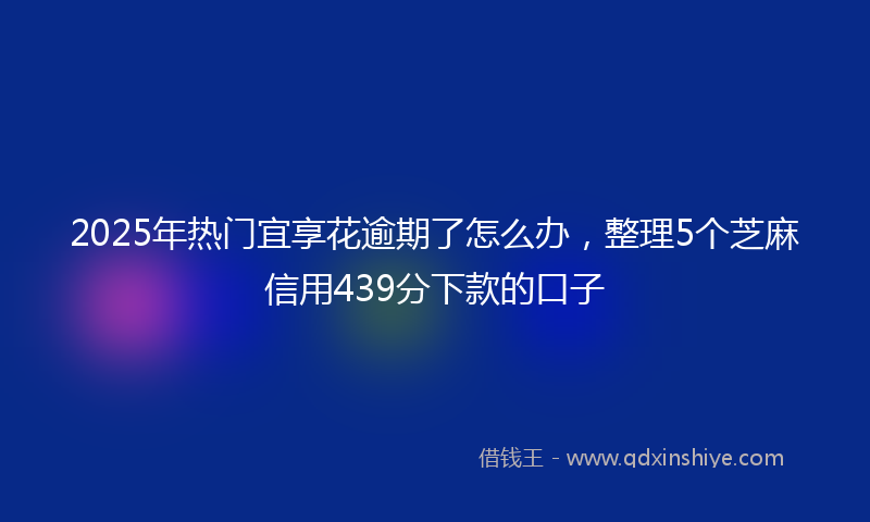 2025年热门宜享花逾期了怎么办，整理5个芝麻信用439分下款的口子