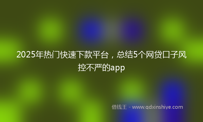 2025年热门快速下款平台，总结5个网贷口子风控不严的app