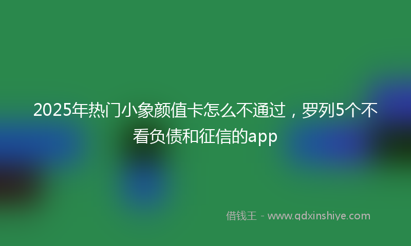 2025年热门小象颜值卡怎么不通过，罗列5个不看负债和征信的app