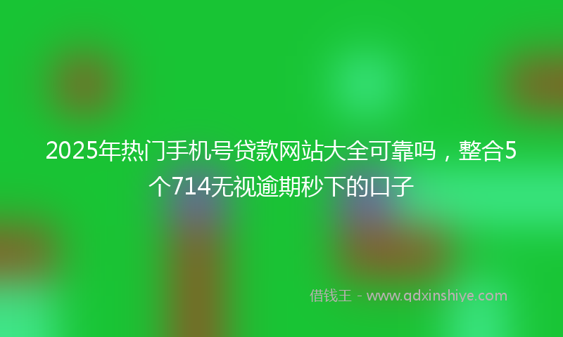 2025年热门手机号贷款网站大全可靠吗，整合5个714无视逾期秒下的口子