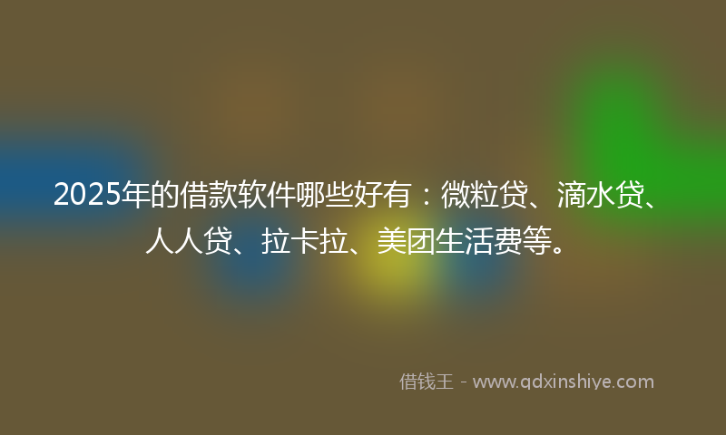 2025年的借款软件哪些好有：微粒贷、滴水贷、人人贷、拉卡拉、美团生活费等。