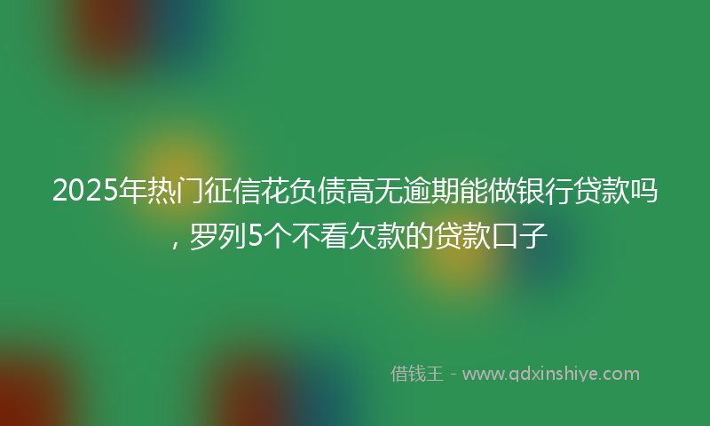 2025年热门征信花负债高无逾期能做银行贷款吗，罗列5个不看欠款的贷款口子