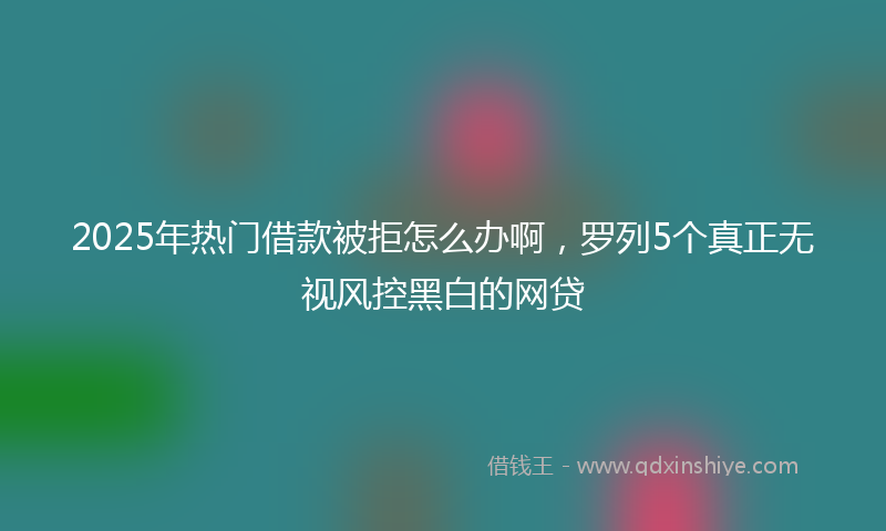 2025年热门借款被拒怎么办啊，罗列5个真正无视风控黑白的网贷