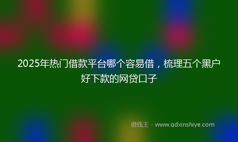 2025年热门借款平台哪个容易借，梳理五个黑户好下款的网贷口子