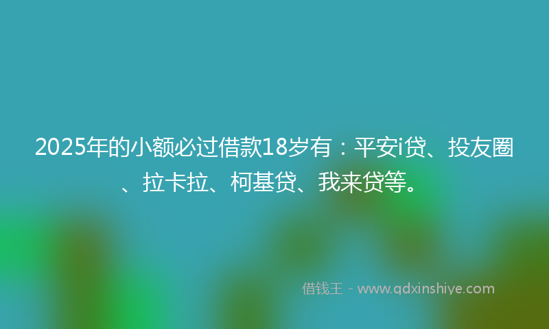 2025年的小额必过借款18岁有：平安i贷、投友圈、拉卡拉、柯基贷、我来贷等。