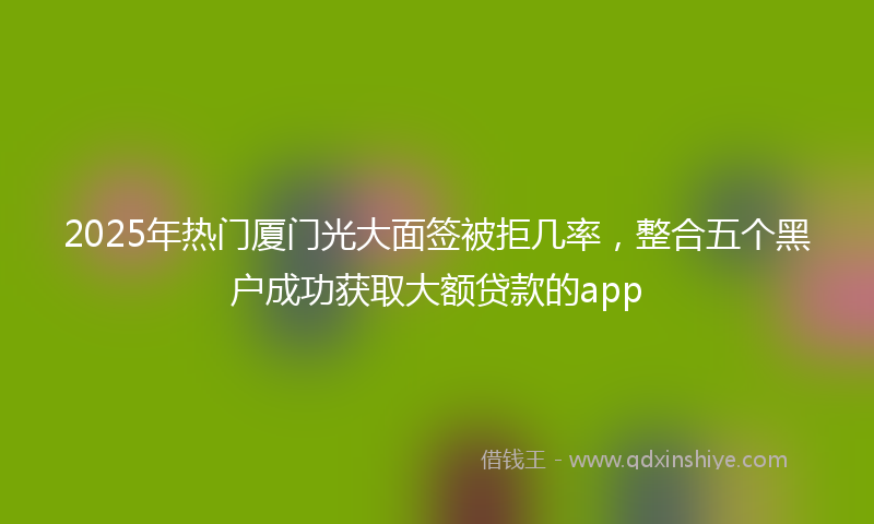 2025年热门厦门光大面签被拒几率，整合五个黑户成功获取大额贷款的app