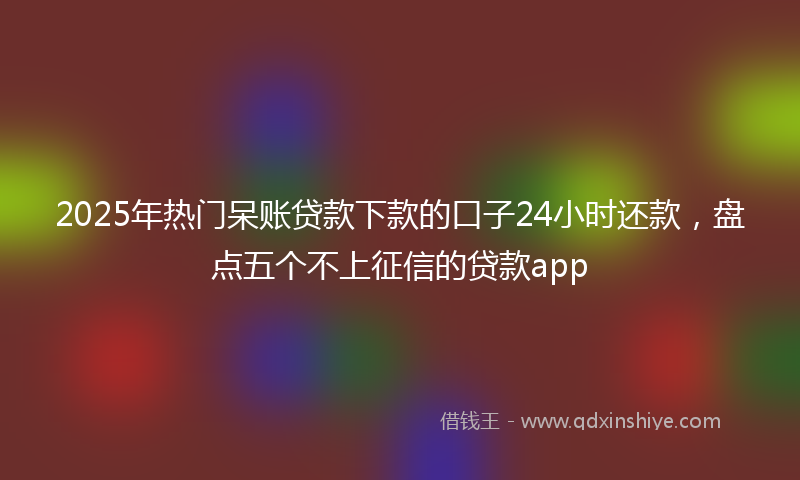 2025年热门呆账贷款下款的口子24小时还款，盘点五个不上征信的贷款app