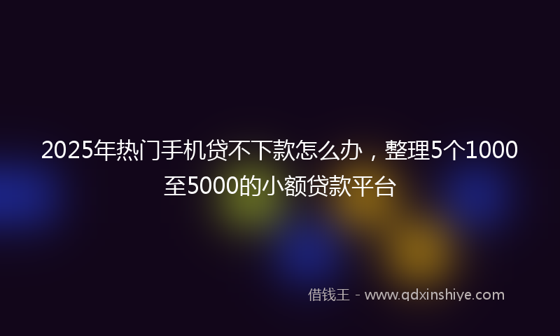 2025年热门手机贷不下款怎么办，整理5个1000至5000的小额贷款平台