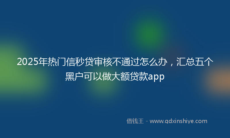 2025年热门信秒贷审核不通过怎么办，汇总五个黑户可以做大额贷款app
