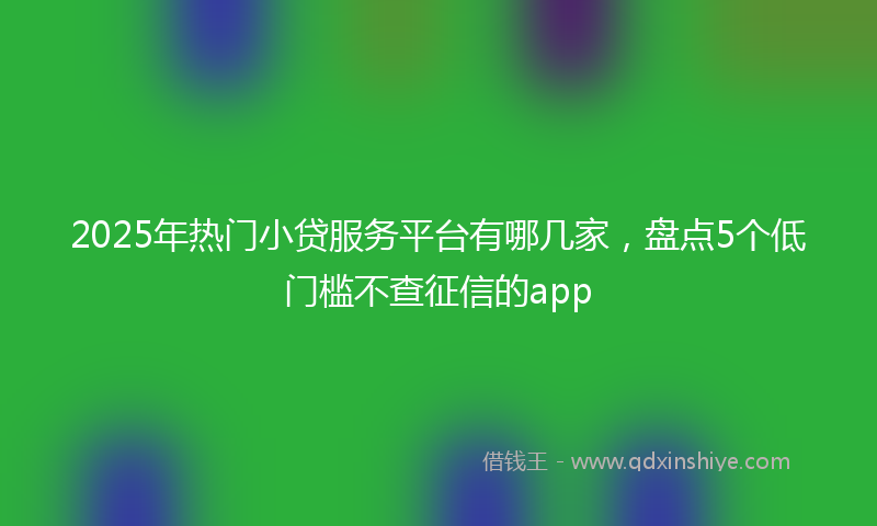 2025年热门小贷服务平台有哪几家，盘点5个低门槛不查征信的app