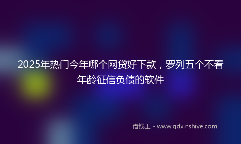 2025年热门今年哪个网贷好下款，罗列五个不看年龄征信负债的软件