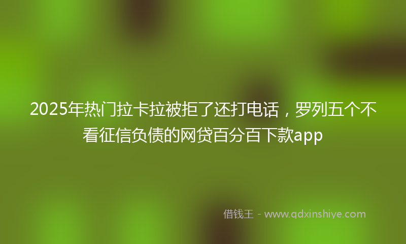 2025年热门拉卡拉被拒了还打电话，罗列五个不看征信负债的网贷百分百下款app