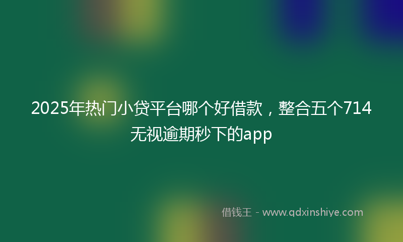 2025年热门小贷平台哪个好借款，整合五个714无视逾期秒下的app