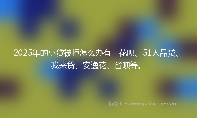 2025年的小贷被拒怎么办有：花呗、51人品贷、我来贷、安逸花、省呗等。
