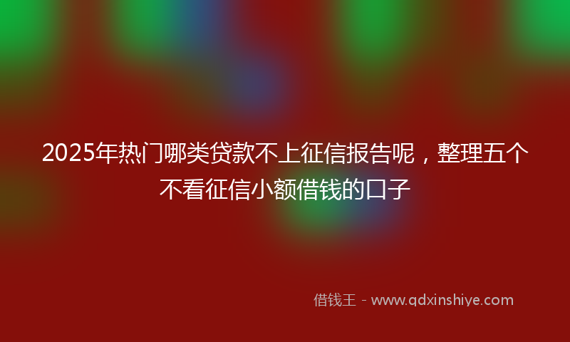 2025年热门哪类贷款不上征信报告呢，整理五个不看征信小额借钱的口子
