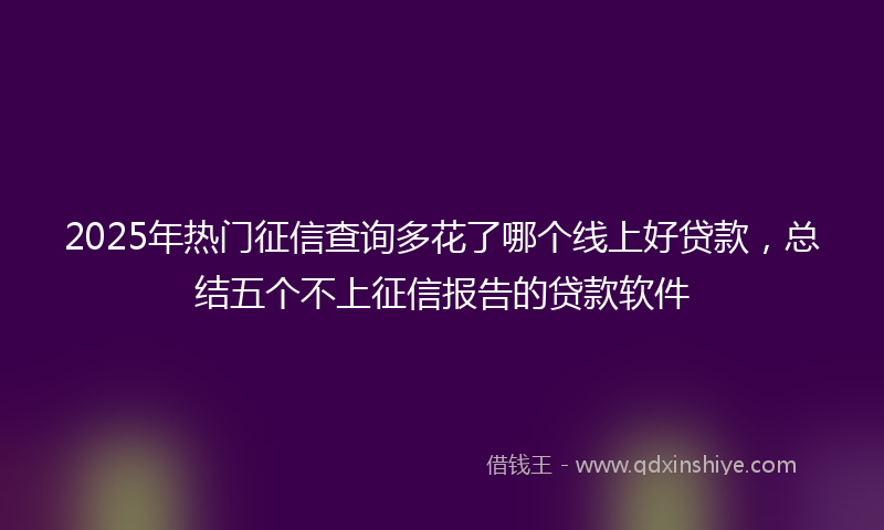 2025年热门征信查询多花了哪个线上好贷款，总结五个不上征信报告的贷款软件