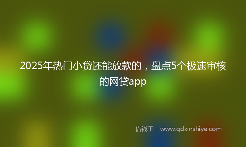 2025年热门小贷还能放款的，盘点5个极速审核的网贷app