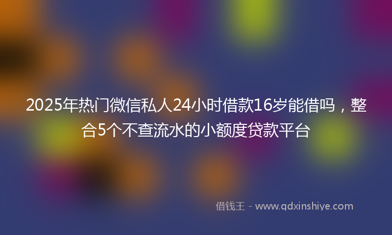 2025年热门微信私人24小时借款16岁能借吗，整合5个不查流水的小额度贷款平台