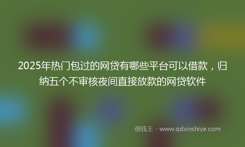 2025年热门包过的网贷有哪些平台可以借款，归纳五个不审核夜间直接放款的网贷软件