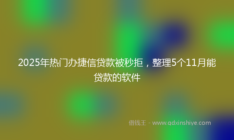 2025年热门办捷信贷款被秒拒，整理5个11月能贷款的软件