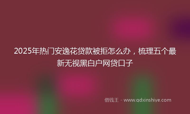 2025年热门安逸花贷款被拒怎么办，梳理五个最新无视黑白户网贷口子