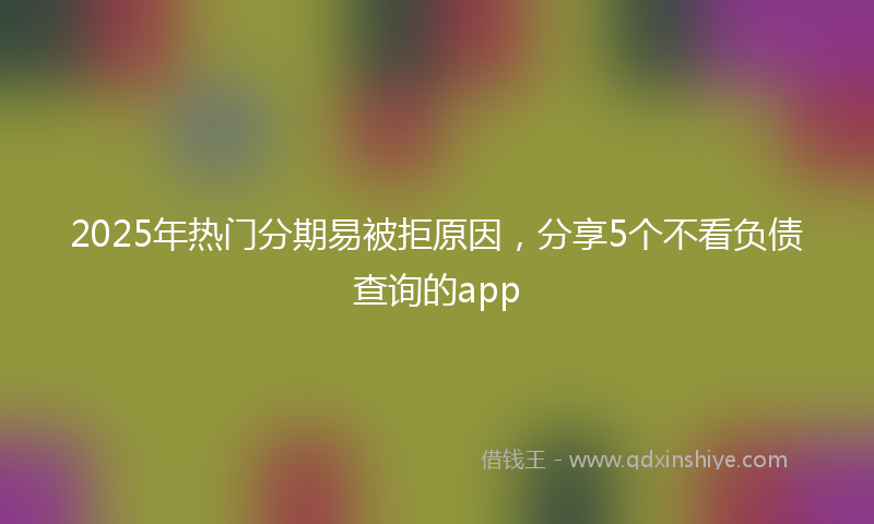 2025年热门分期易被拒原因，分享5个不看负债查询的app