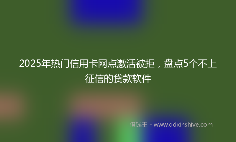 2025年热门信用卡网点激活被拒，盘点5个不上征信的贷款软件