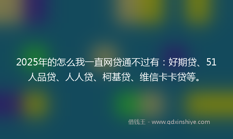 2025年的怎么我一直网贷通不过有：好期贷、51人品贷、人人贷、柯基贷、维信卡卡贷等。