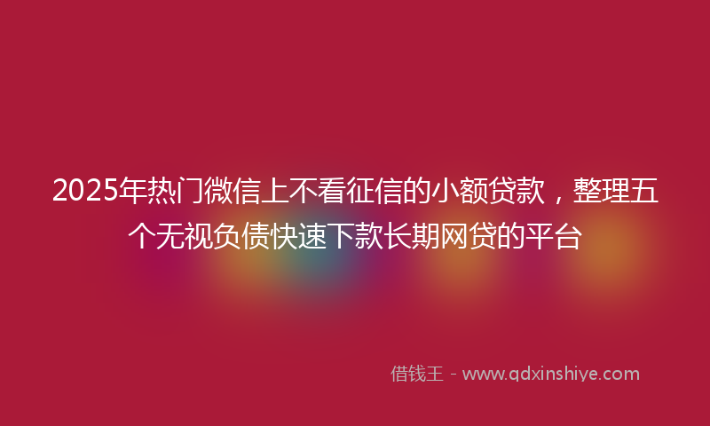 2025年热门微信上不看征信的小额贷款，整理五个无视负债快速下款长期网贷的平台