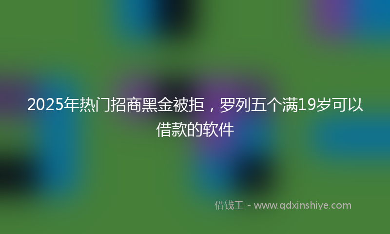 2025年热门招商黑金被拒，罗列五个满19岁可以借款的软件