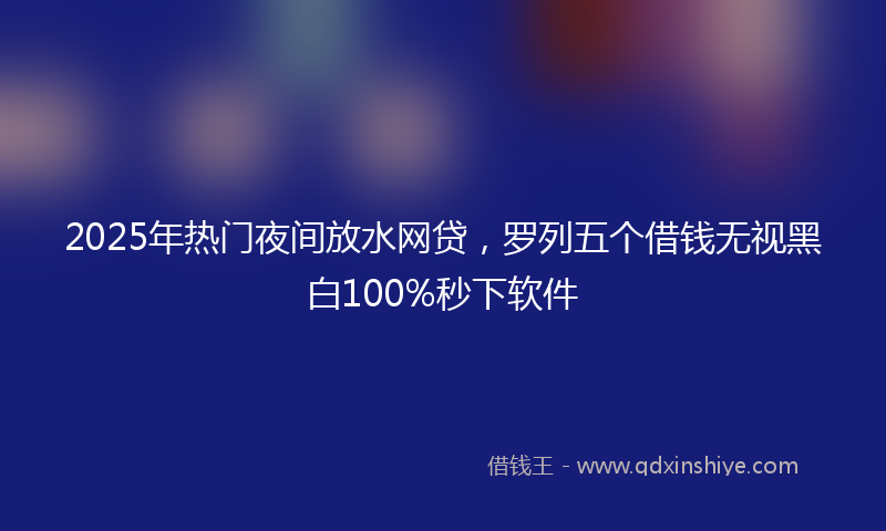 2025年热门夜间放水网贷，罗列五个借钱无视黑白100%秒下软件