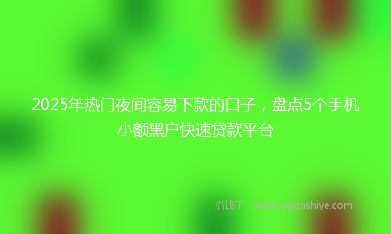 2025年热门夜间容易下款的口子，盘点5个手机小额黑户快速贷款平台