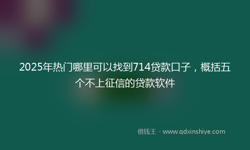 2025年热门哪里可以找到714贷款口子，概括五个不上征信的贷款软件