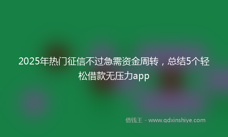 2025年热门征信不过急需资金周转，总结5个轻松借款无压力app