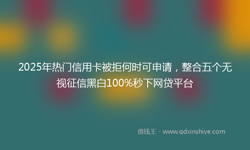 2025年热门信用卡被拒何时可申请，整合五个无视征信黑白100%秒下网贷平台