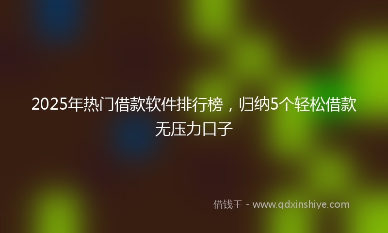 2025年热门借款软件排行榜，归纳5个轻松借款无压力口子