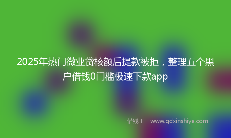2025年热门微业贷核额后提款被拒，整理五个黑户借钱0门槛极速下款app