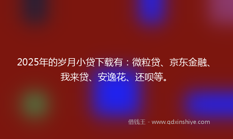 2025年的岁月小贷下载有：微粒贷、京东金融、我来贷、安逸花、还呗等。