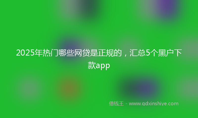 2025年热门哪些网贷是正规的，汇总5个黑户下款app