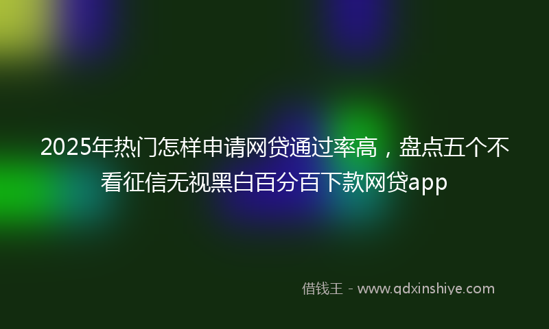 2025年热门怎样申请网贷通过率高，盘点五个不看征信无视黑白百分百下款网贷app