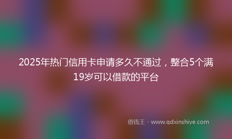 2025年热门信用卡申请多久不通过，整合5个满19岁可以借款的平台