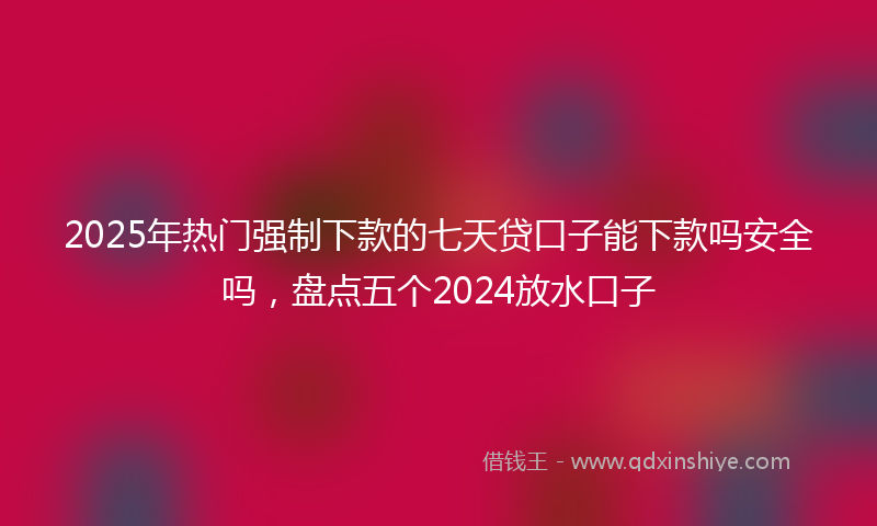 2025年热门强制下款的七天贷口子能下款吗安全吗，盘点五个2024放水口子
