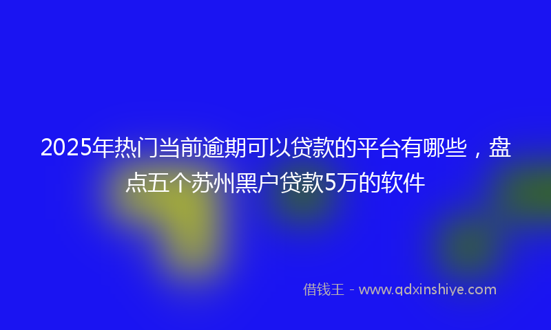 2025年热门当前逾期可以贷款的平台有哪些，盘点五个苏州黑户贷款5万的软件