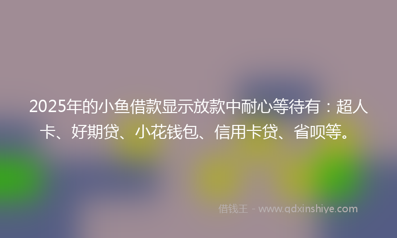 2025年的小鱼借款显示放款中耐心等待有：超人卡、好期贷、小花钱包、信用卡贷、省呗等。