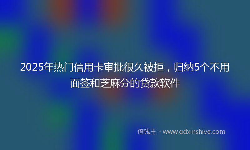 2025年热门信用卡审批很久被拒，归纳5个不用面签和芝麻分的贷款软件