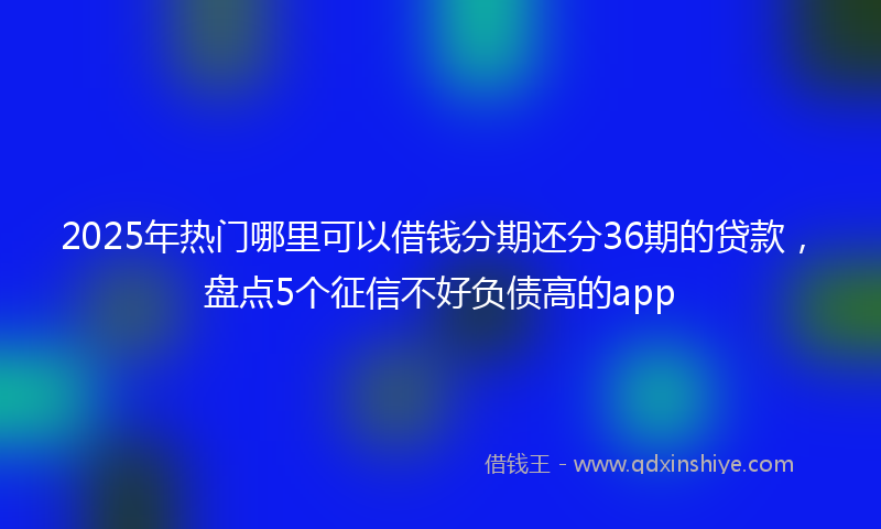 2025年热门哪里可以借钱分期还分36期的贷款，盘点5个征信不好负债高的app